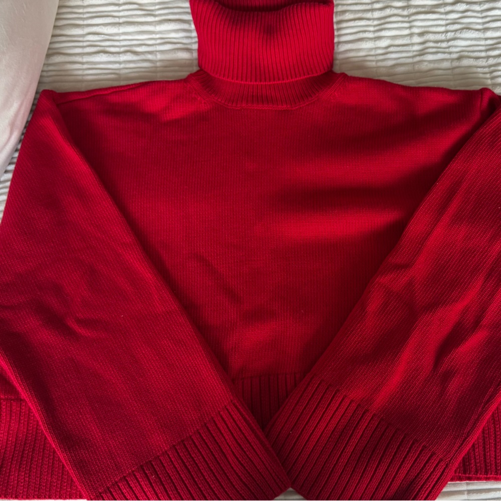Red turtleneck